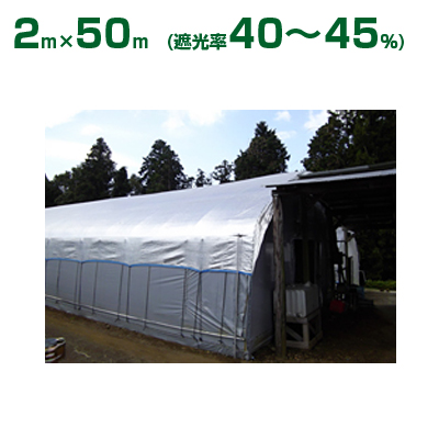 ダイオ化成 遮光ネット シルバー×黒 ダイオミラー 40HB-6（遮光率40～45%）2m×50m(農業用)(園芸用)(代引不可)