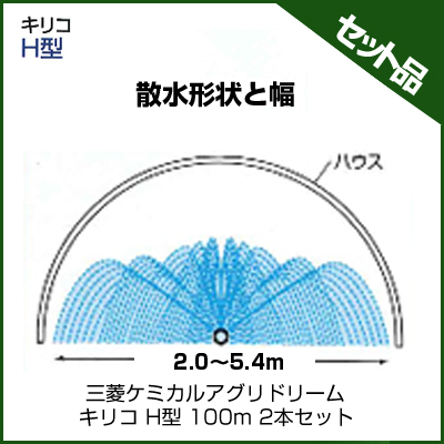 三菱ケミカルアグリドリーム キリコ H型 100m 2本セット 潅水チューブ 灌水チューブ 潅水資材 アグリズ